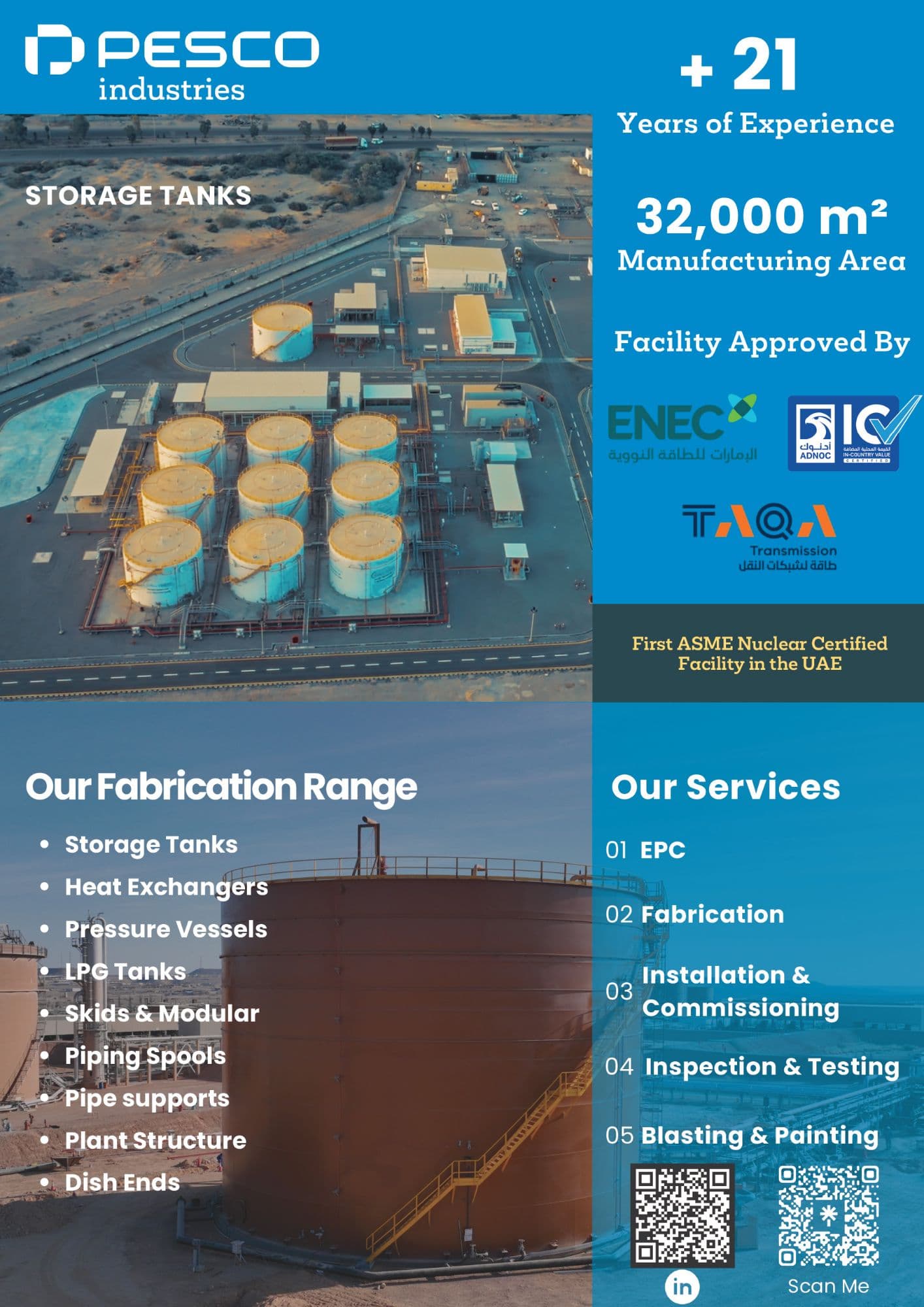 MIITE'26 brochure: PESCO Industries, storage tanks and fabrication range
