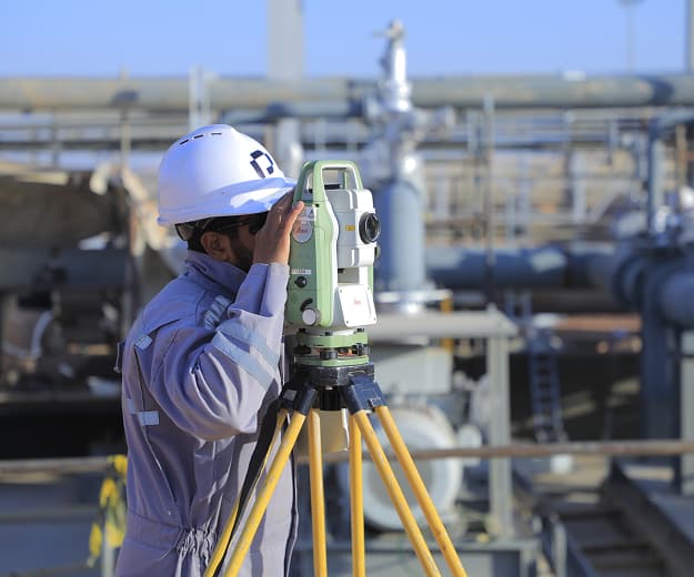 PESCO surveyor setting out at a gas processing plant