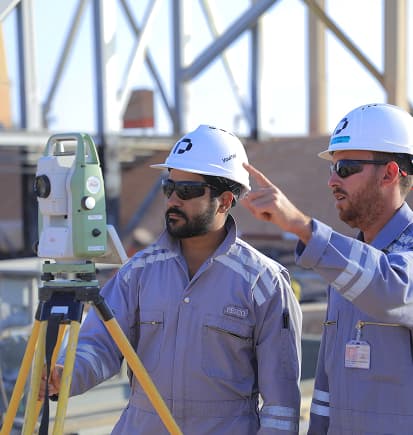 PESCO surveyors setting out with a total station