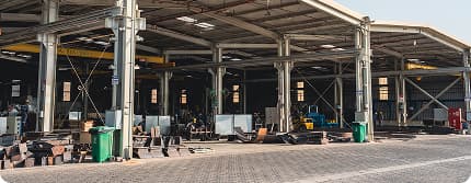The PESCO fabrication sheds at ICAD III, Abu Dhabi
